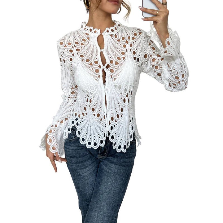 Ruby™ | Hollow Detail Long Sleeve Blouse