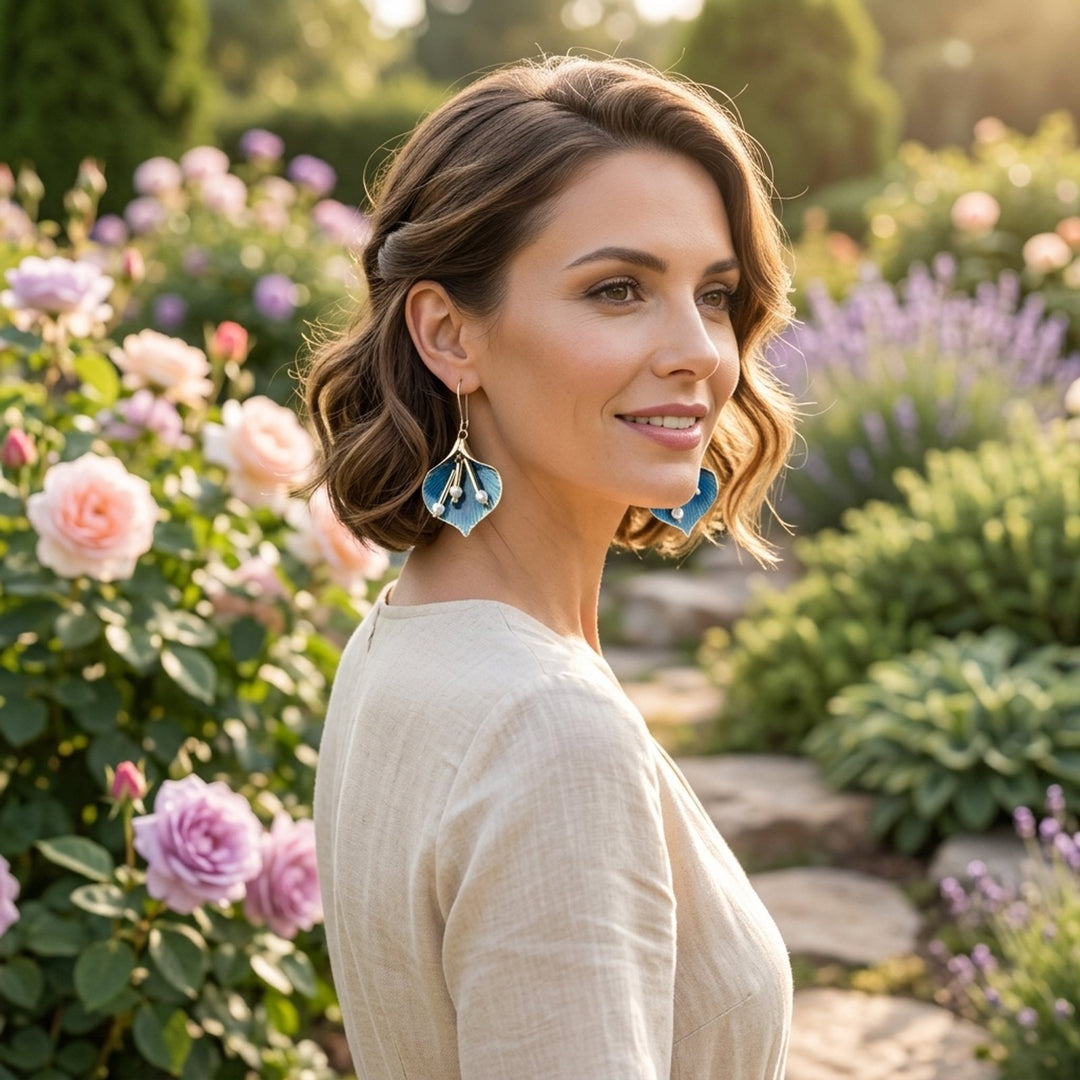 Demi™ | Elegant Floral Drop Earrings with Pearls