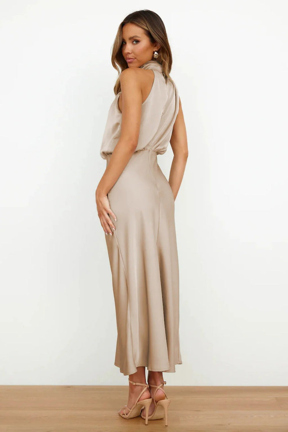 Cora™ | High Neck Draped Wedding Guest Dress