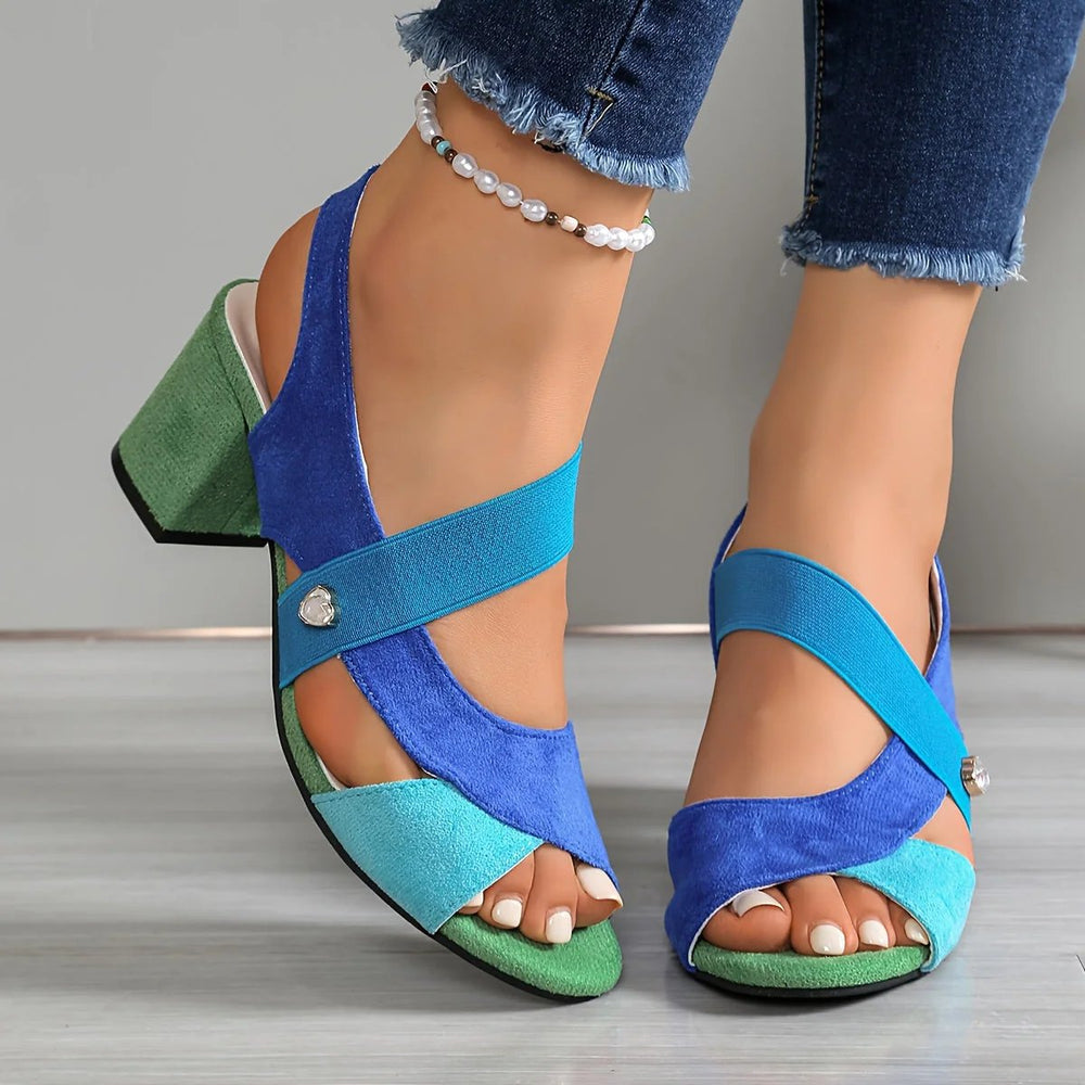 Alina™ | Chic Cross-Strap Block Heels