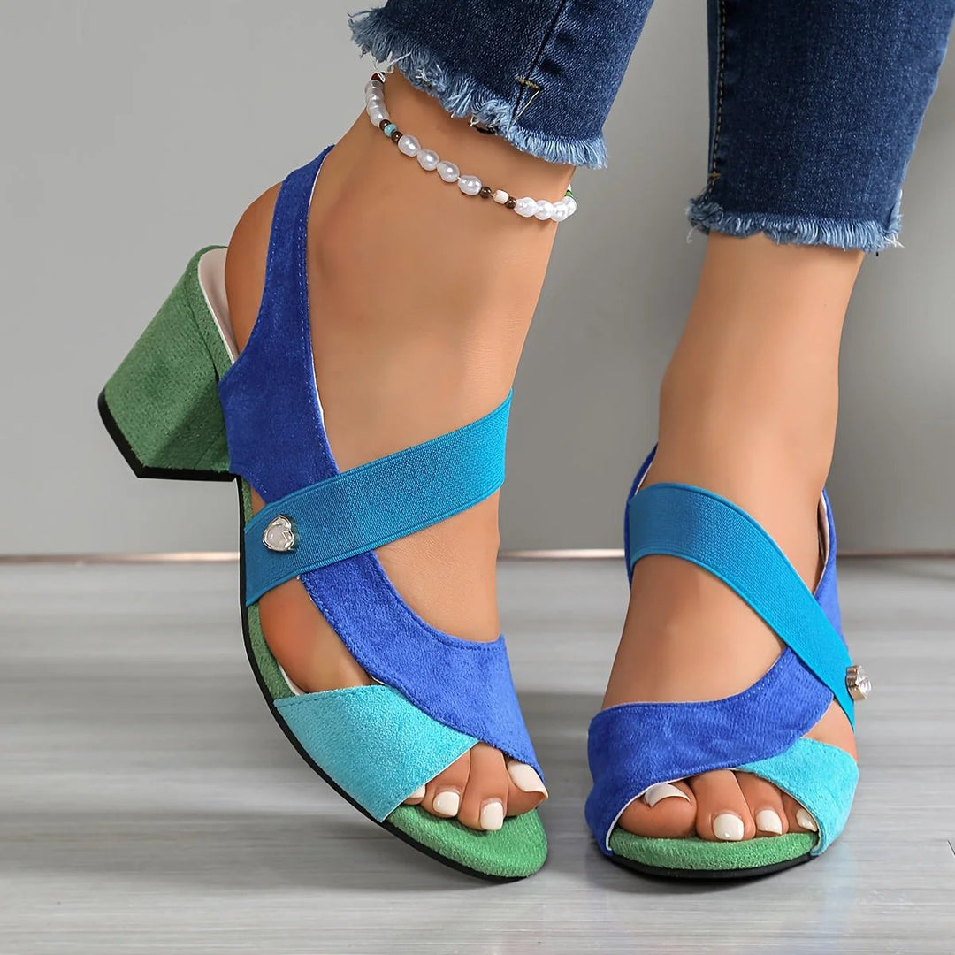 Alina™ | Chic Cross-Strap Block Heels