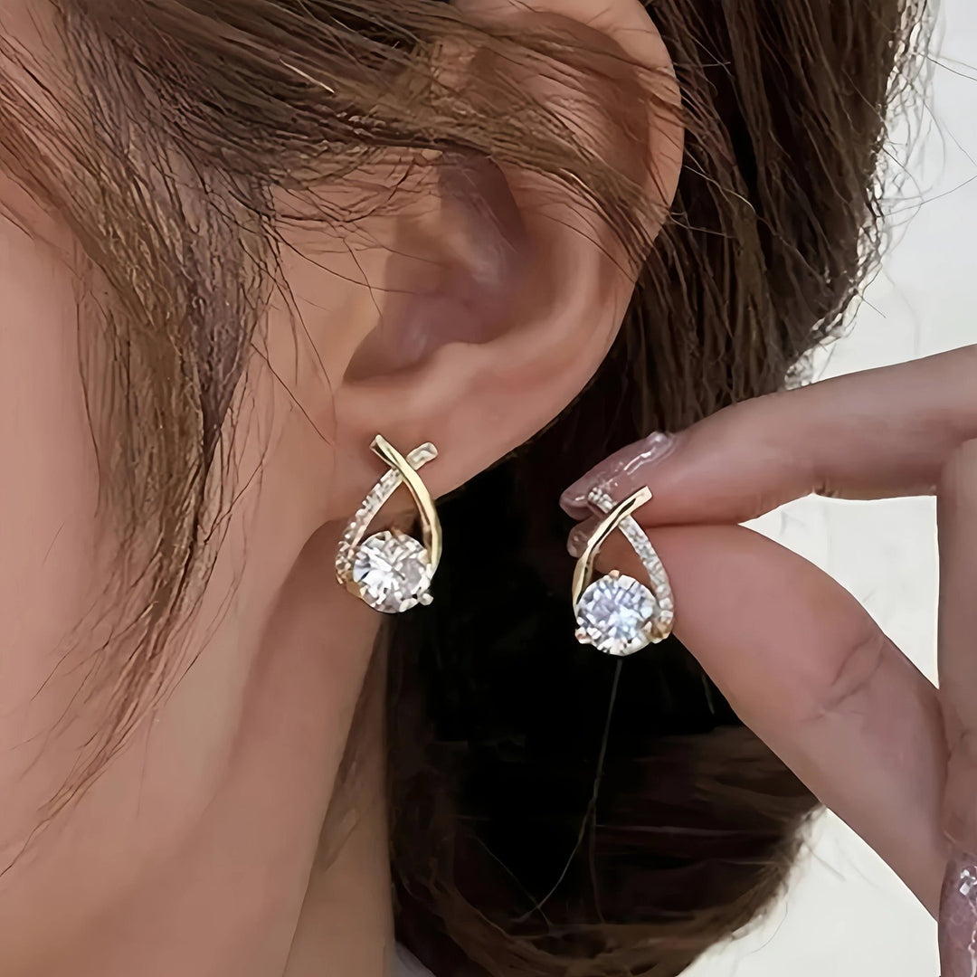 Khloe™ | Geometric Cross Design Stud Earrings