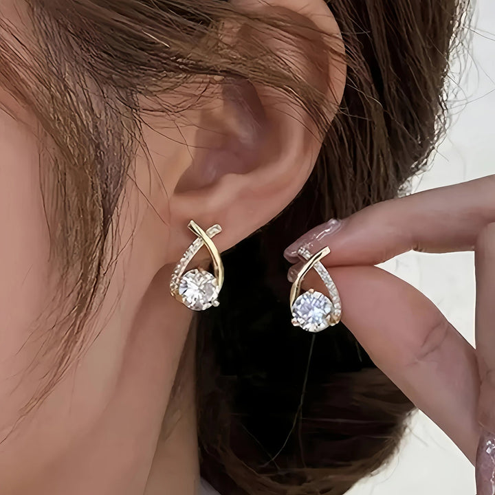 Khloe™ | Geometric Cross Design Stud Earrings