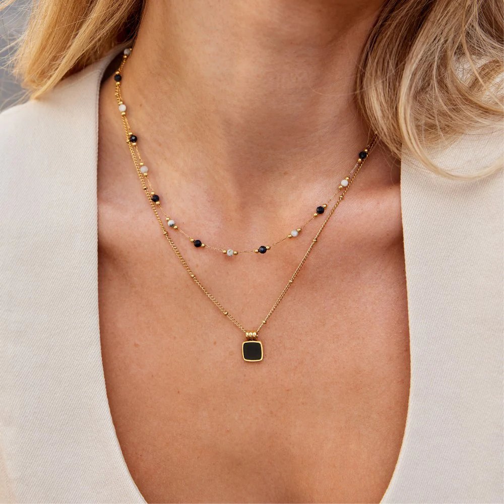 Andrea™ | Layered Beaded Chain Necklace