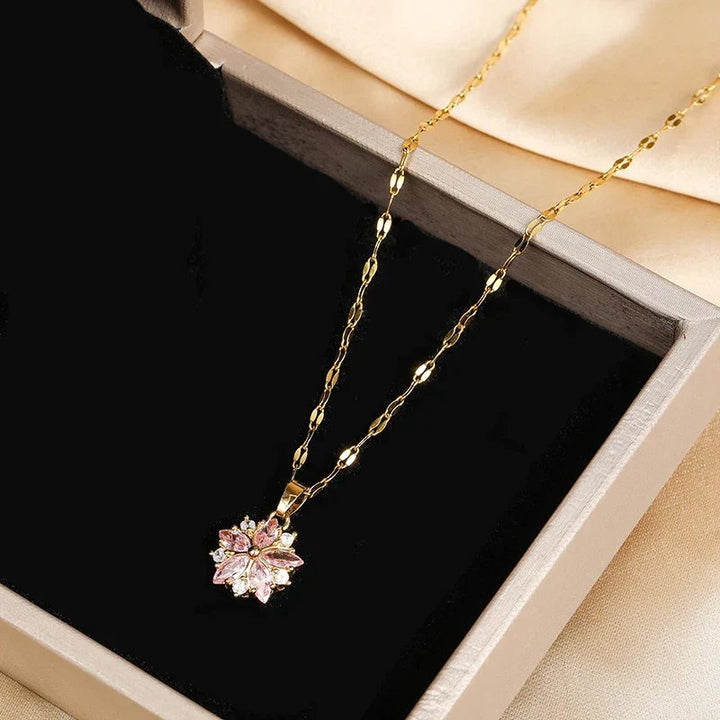 Rosalie™ | 18K Plated Cherry Blossom Pendant Necklace