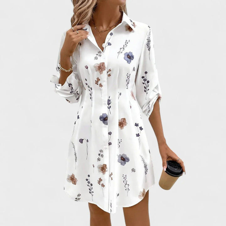Madeline™ | Button Front Floral Shirt Dress