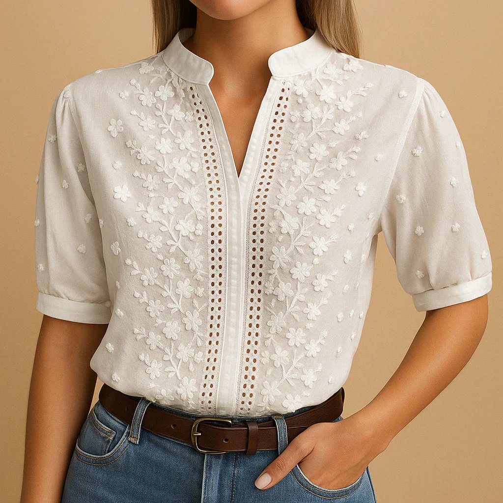 Sadie™ | Button Front Breathable Work Blouse