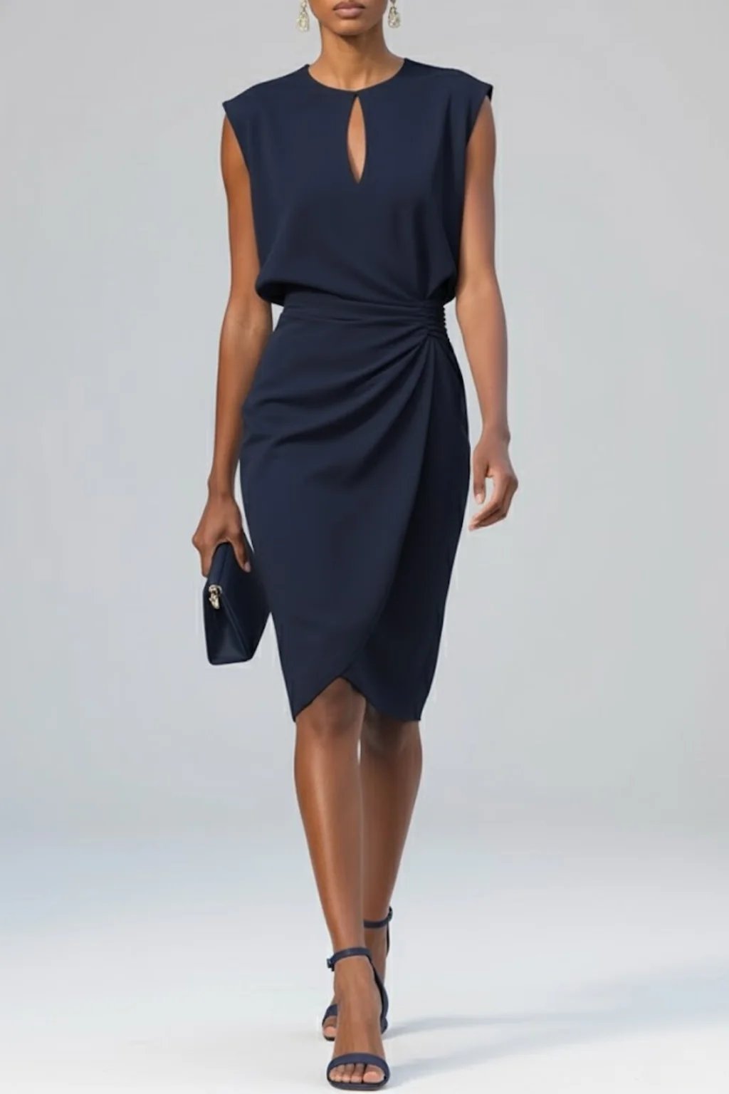 Gemma™ | Keyhole Neck Ruched Midi Dress
