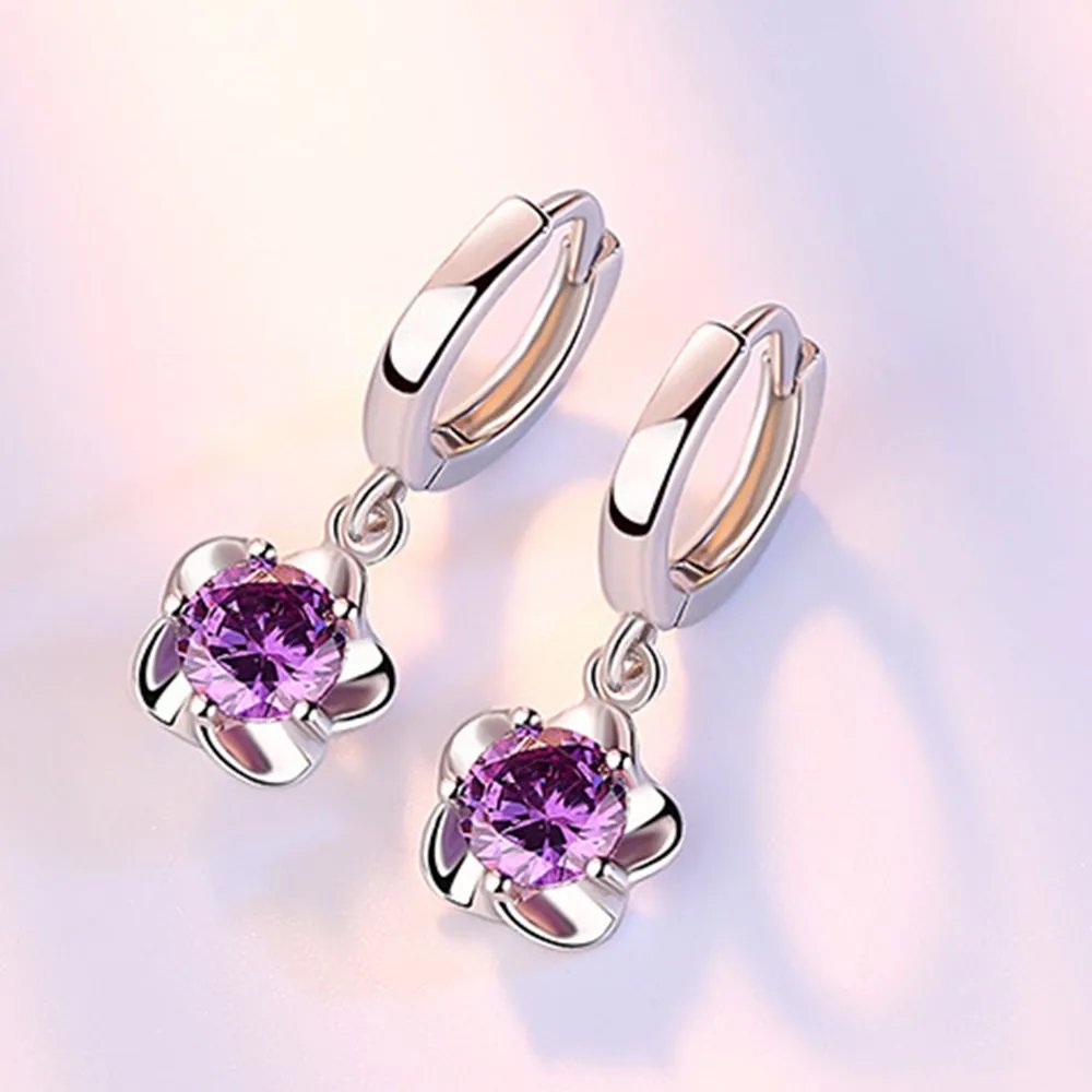 Ophelia™ | Sterling Silver Earrings with Purple Zirconia