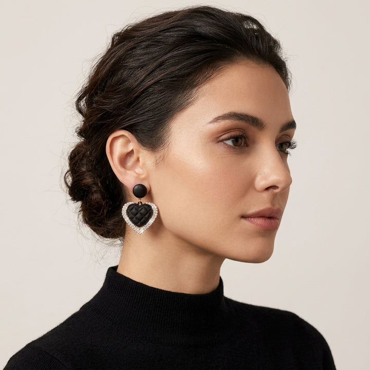 Mya™ | Rhinestone Heart Drop Earrings