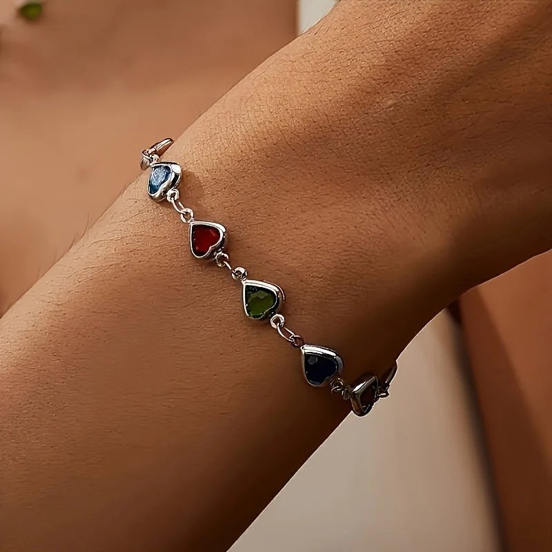 Lilly™ | Heart-Shaped Colorful Chain Bracelet