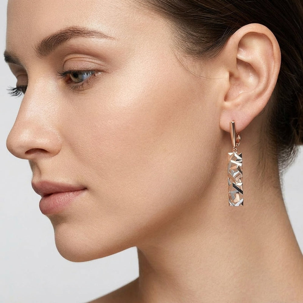 Angelina™ | Geometric Metallic Dangle Earrings