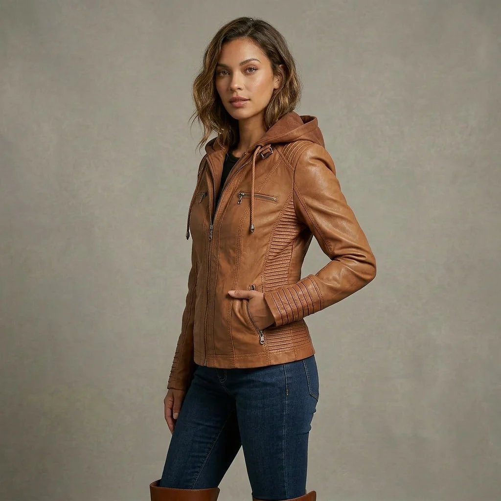 Brielle™ | Vegan Leather Fitted Spring Jacket