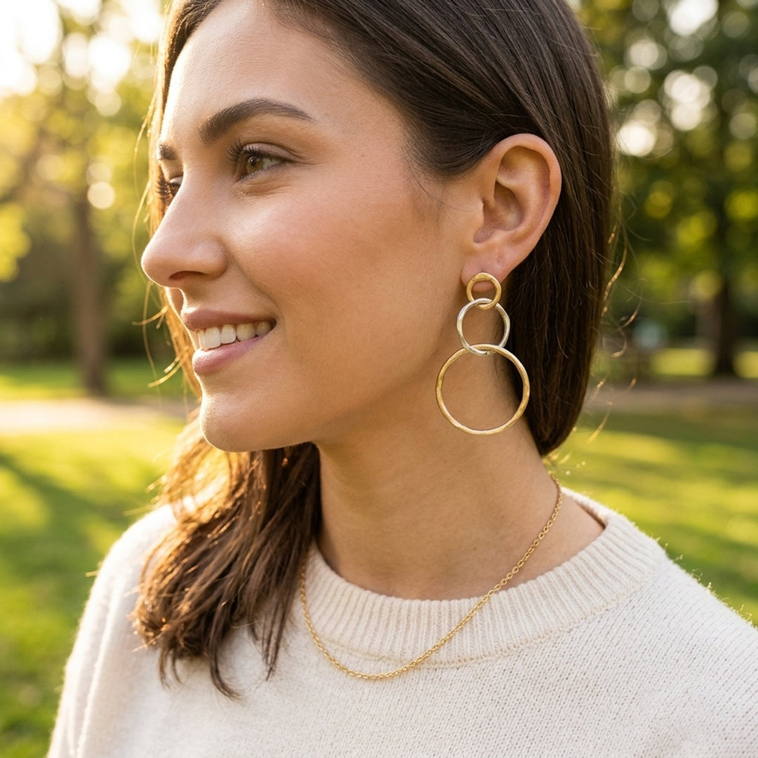 Emersyn™ | Vintage Gold and Silver Hoop Earrings