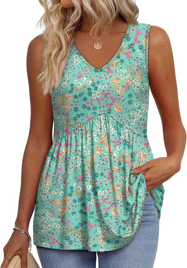 Bella™ | Breathable V-Neck Peplum Tank Top