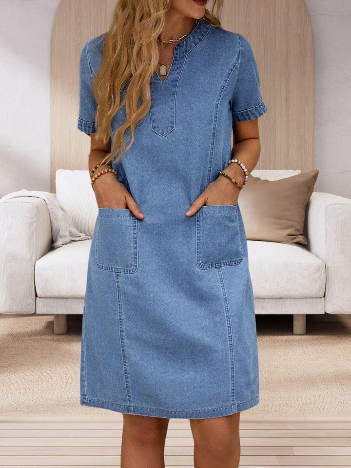 Naomi™ | V-Neck Denim Summer Dress