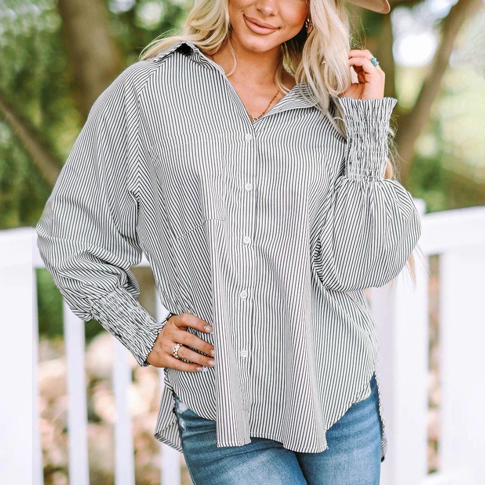 Makayla™ | Relaxed-Fit Striped Button-Up Shirt