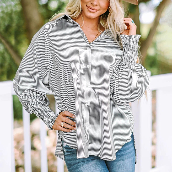 Makayla™ | Relaxed-Fit Striped Button-Up Shirt