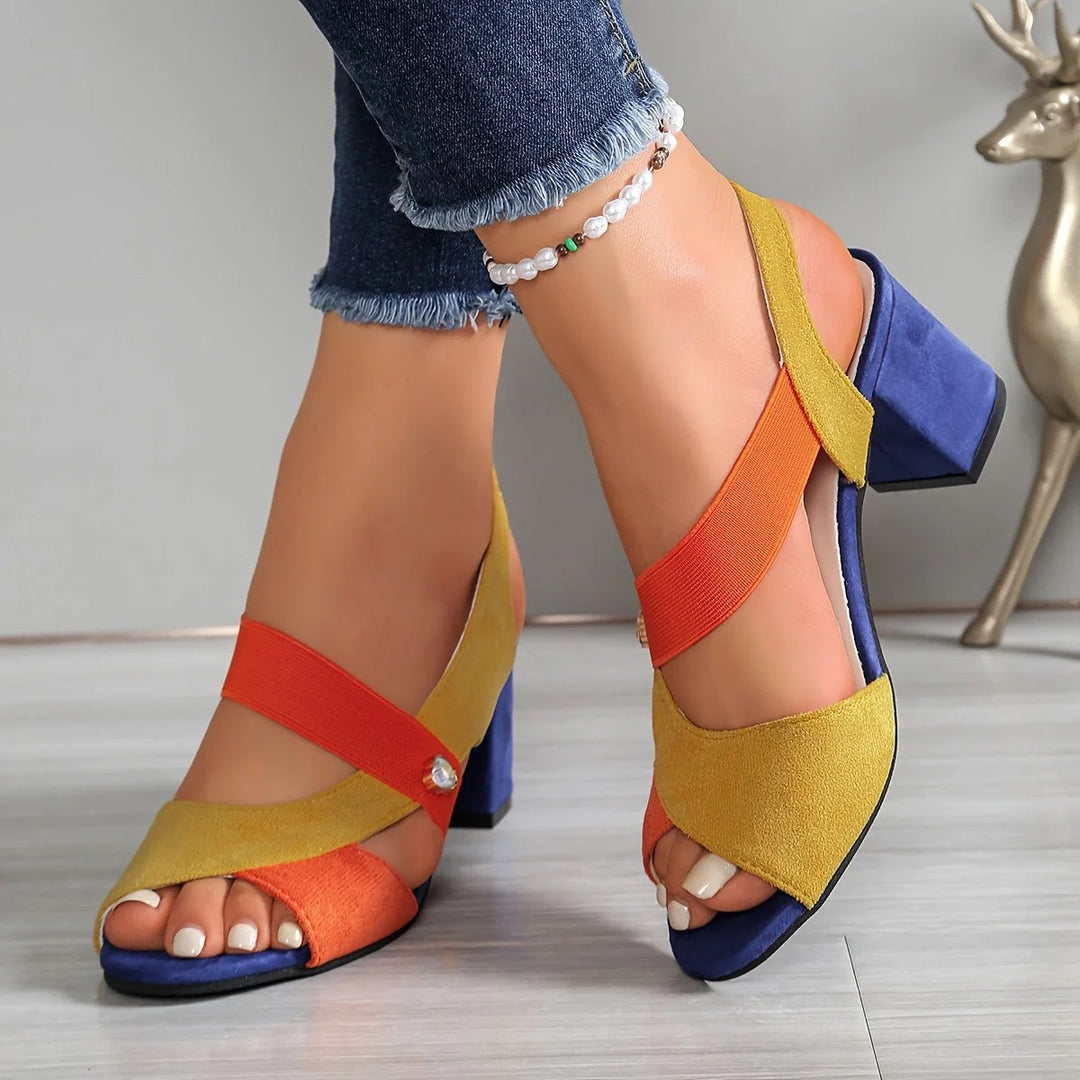 Alina™ | Chic Cross-Strap Block Heels