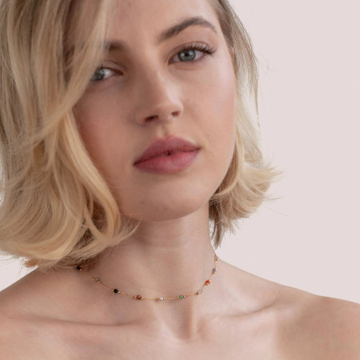 Rachel™ | Minimalist Gemstone Choker Necklace