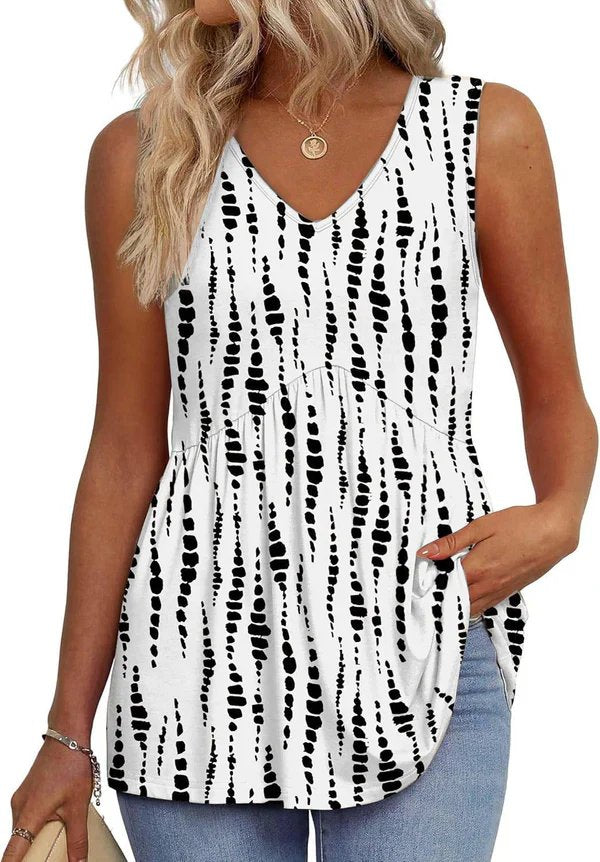 Bella™ | Breathable V-Neck Peplum Tank Top