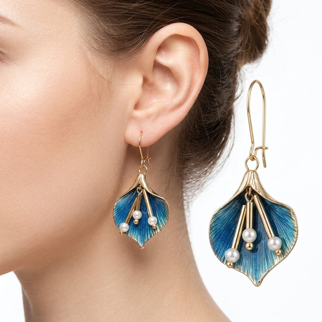 Demi™ | Elegant Floral Drop Earrings with Pearls