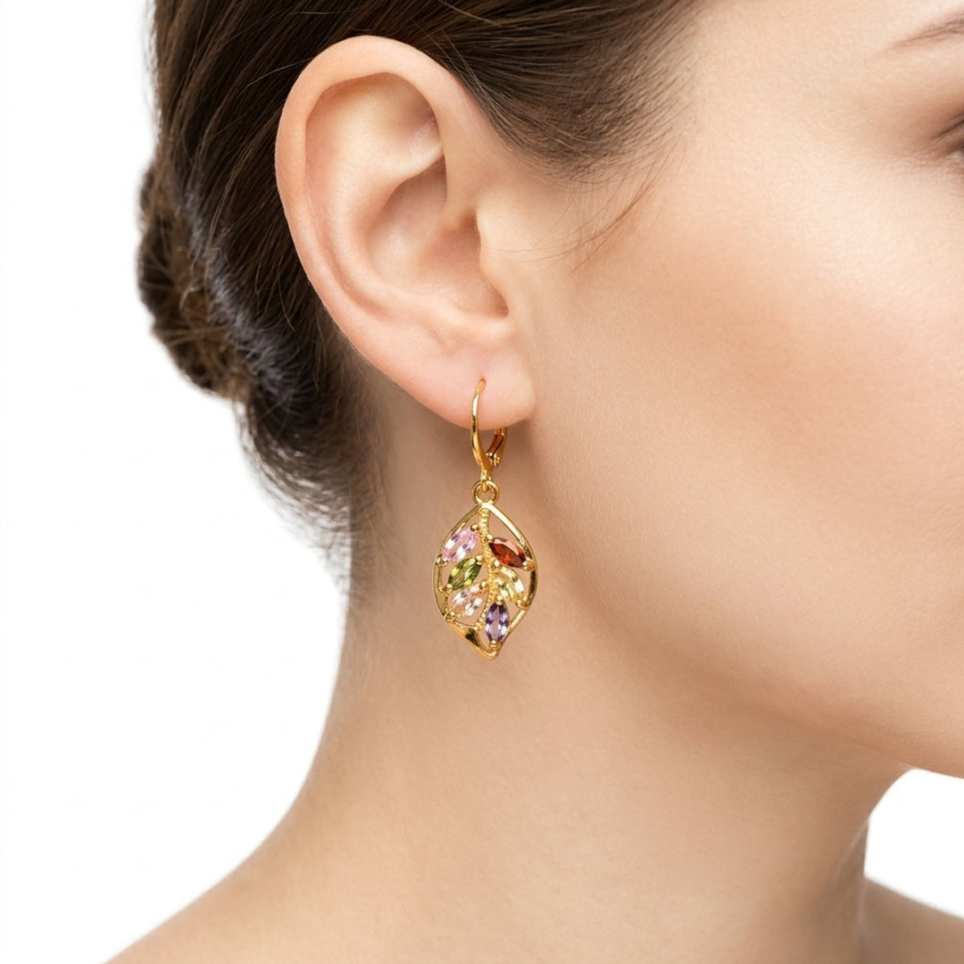 Ana™ | Vintage Multi-Stone Leaf Earrings