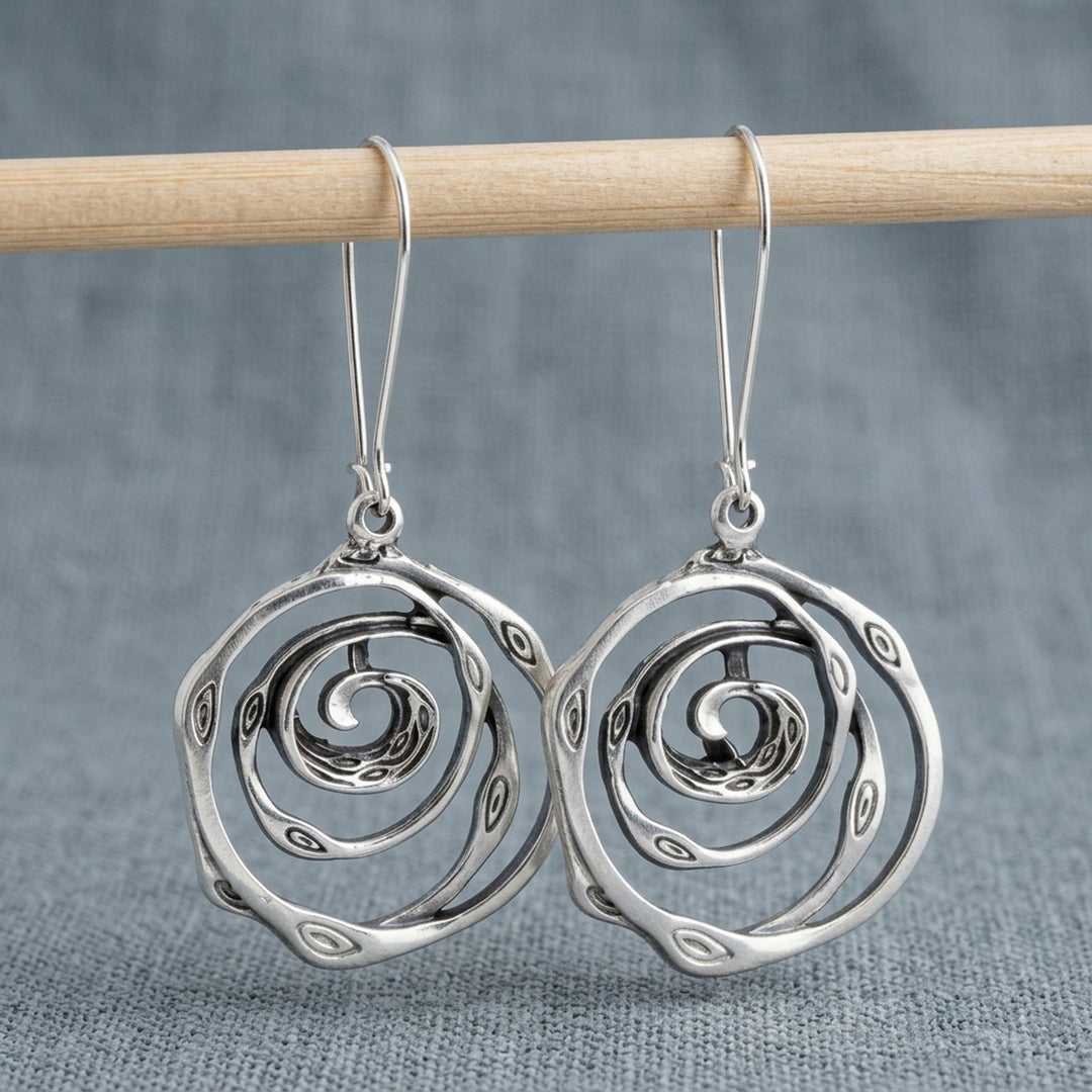 Lola™ | Spiral Design Silver Earrings