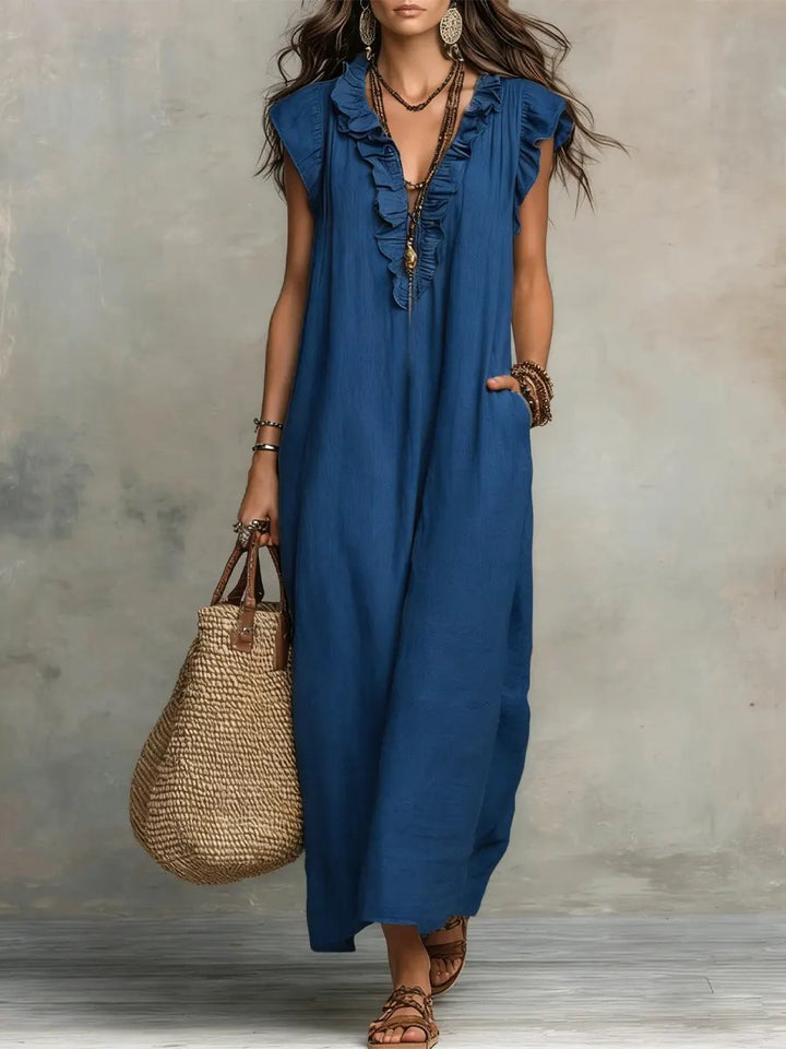 Sage™ | Flowing Ruffle Detail Maxi Dress