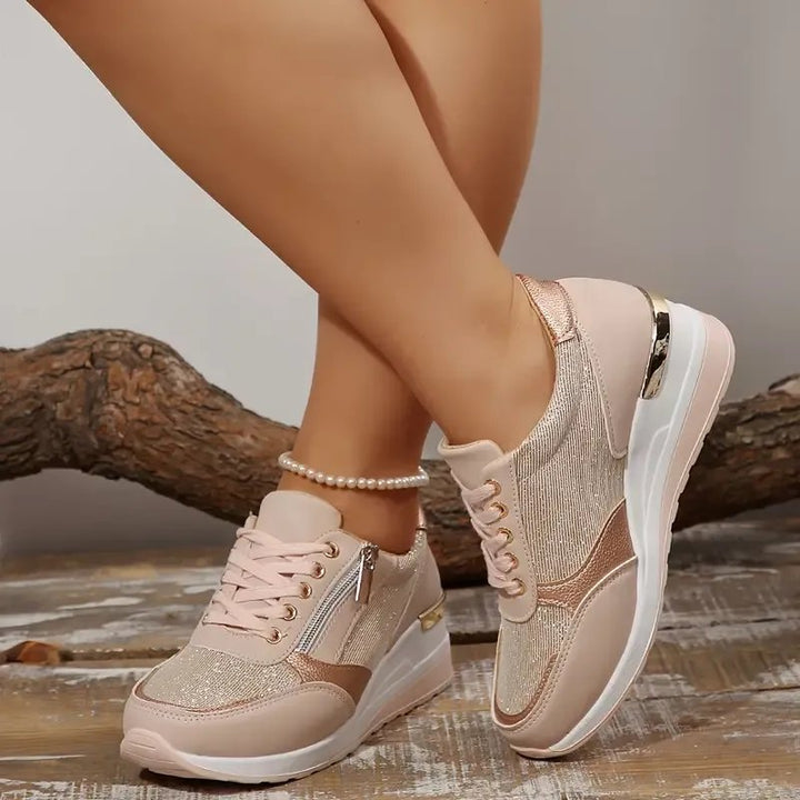 Ellie™ | Orthopedic Lace-Up Sneakers with Side Zip