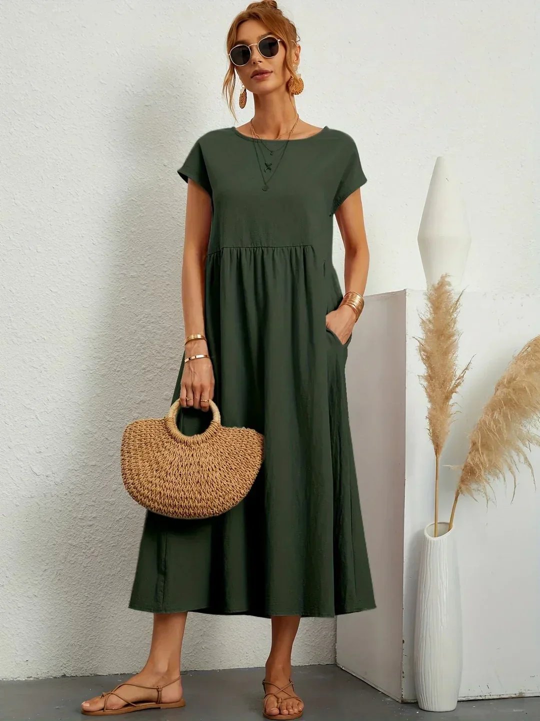 Stella™ | Elegant Fluid Midi Dress