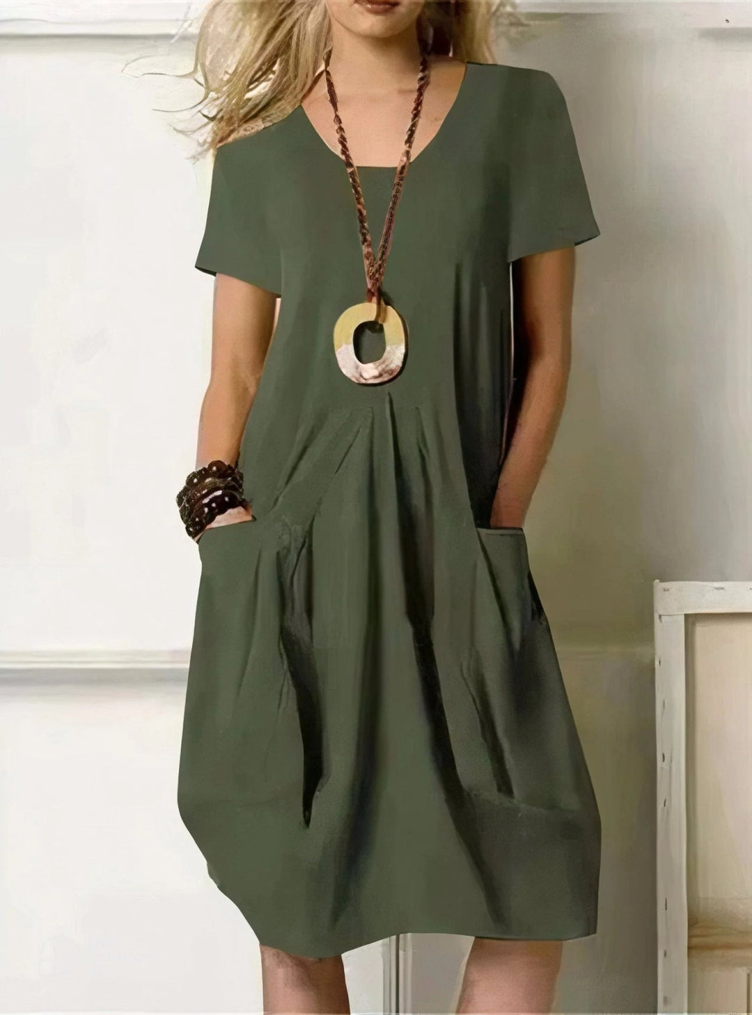 Leah™ | A-Line Round Neck Casual Dress