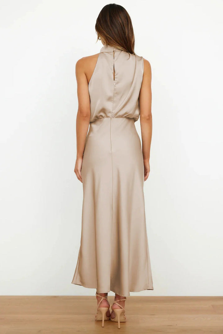 Cora™ | High Neck Draped Wedding Guest Dress