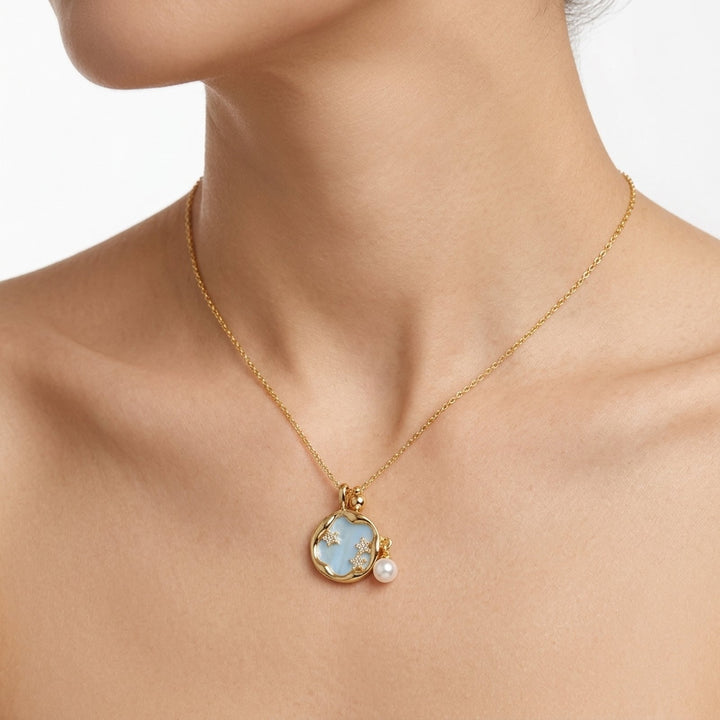 Ximena™ | Moonstone Pendant Necklace with Pearl