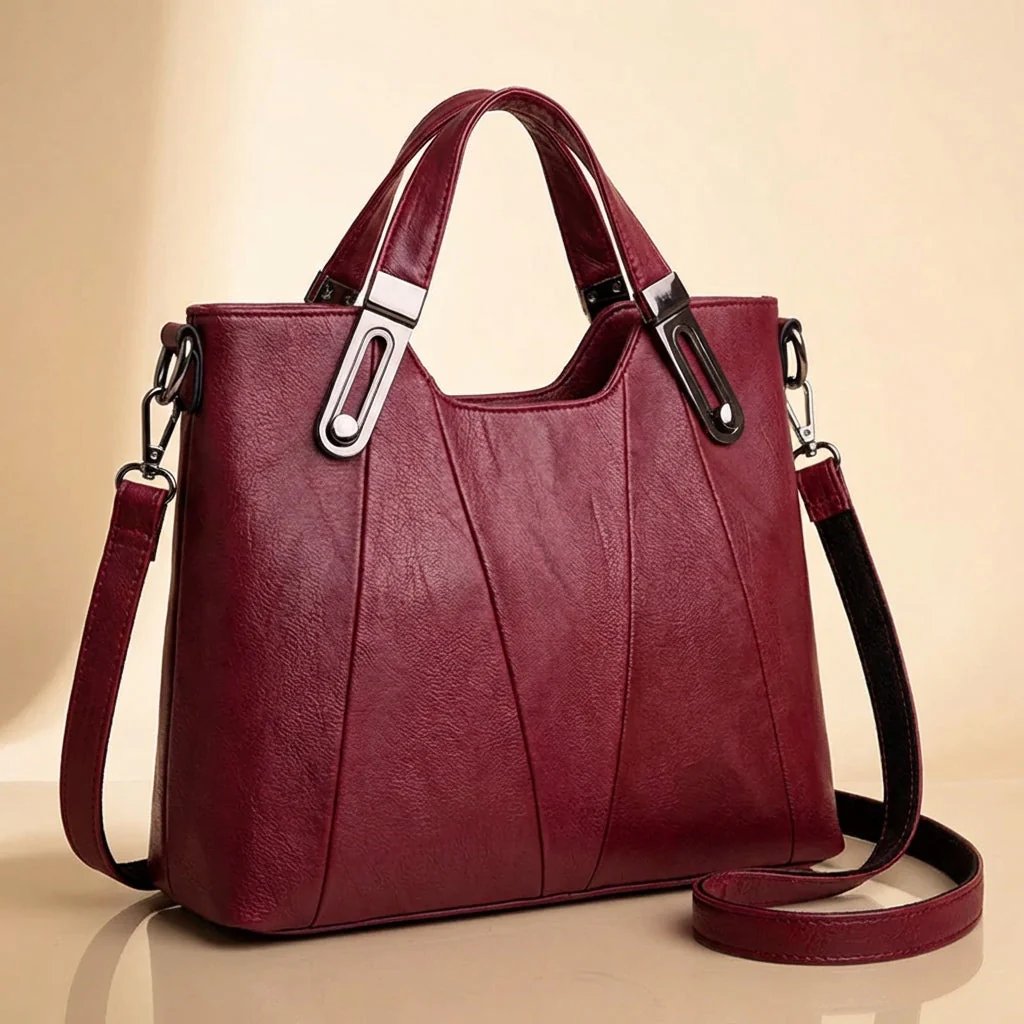 Paisley™ | Pebbled Leather Triple Compartment Tote