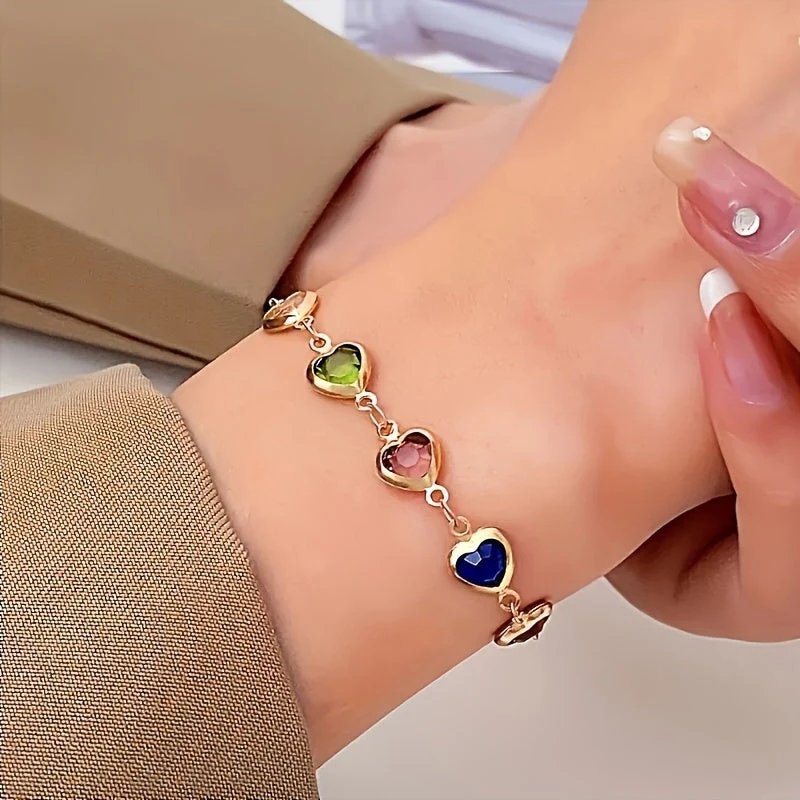 Lilly™ | Heart-Shaped Colorful Chain Bracelet