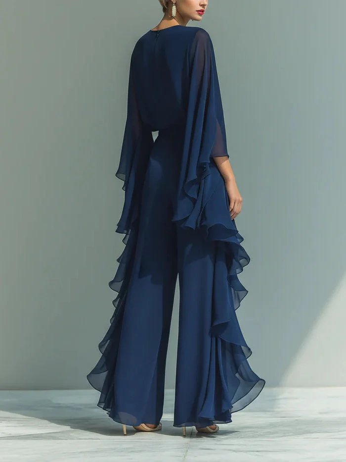 Evelyn™ | Bell Sleeve Ruffle Two Piece Set