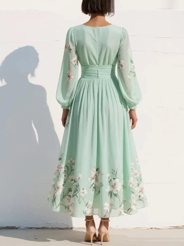 Margot™ | Floral Midi Dress with Defined Waist