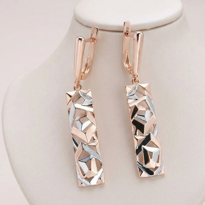 Angelina™ | Geometric Metallic Dangle Earrings