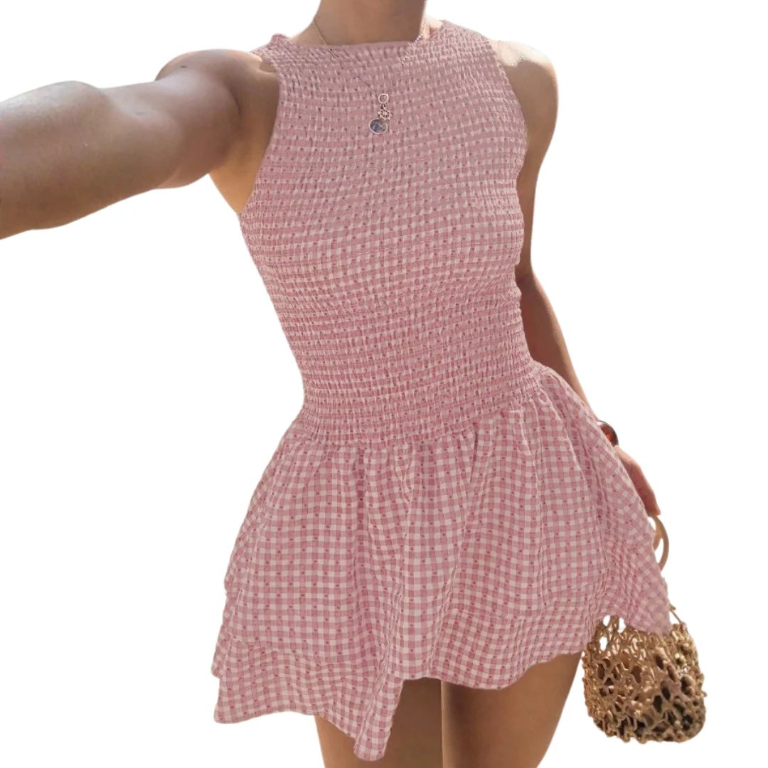 Rylee™ | Plaid Off-Shoulder Puff Sleeve Dress