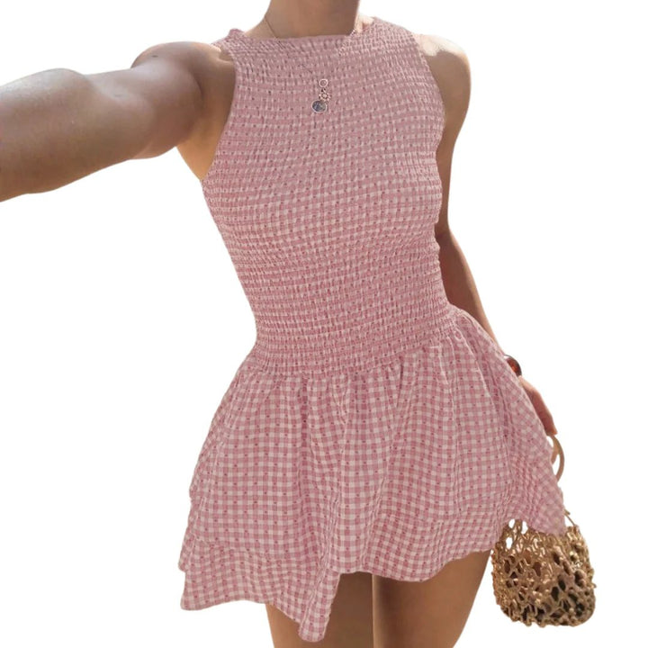 Rylee™ | Plaid Off-Shoulder Puff Sleeve Dress