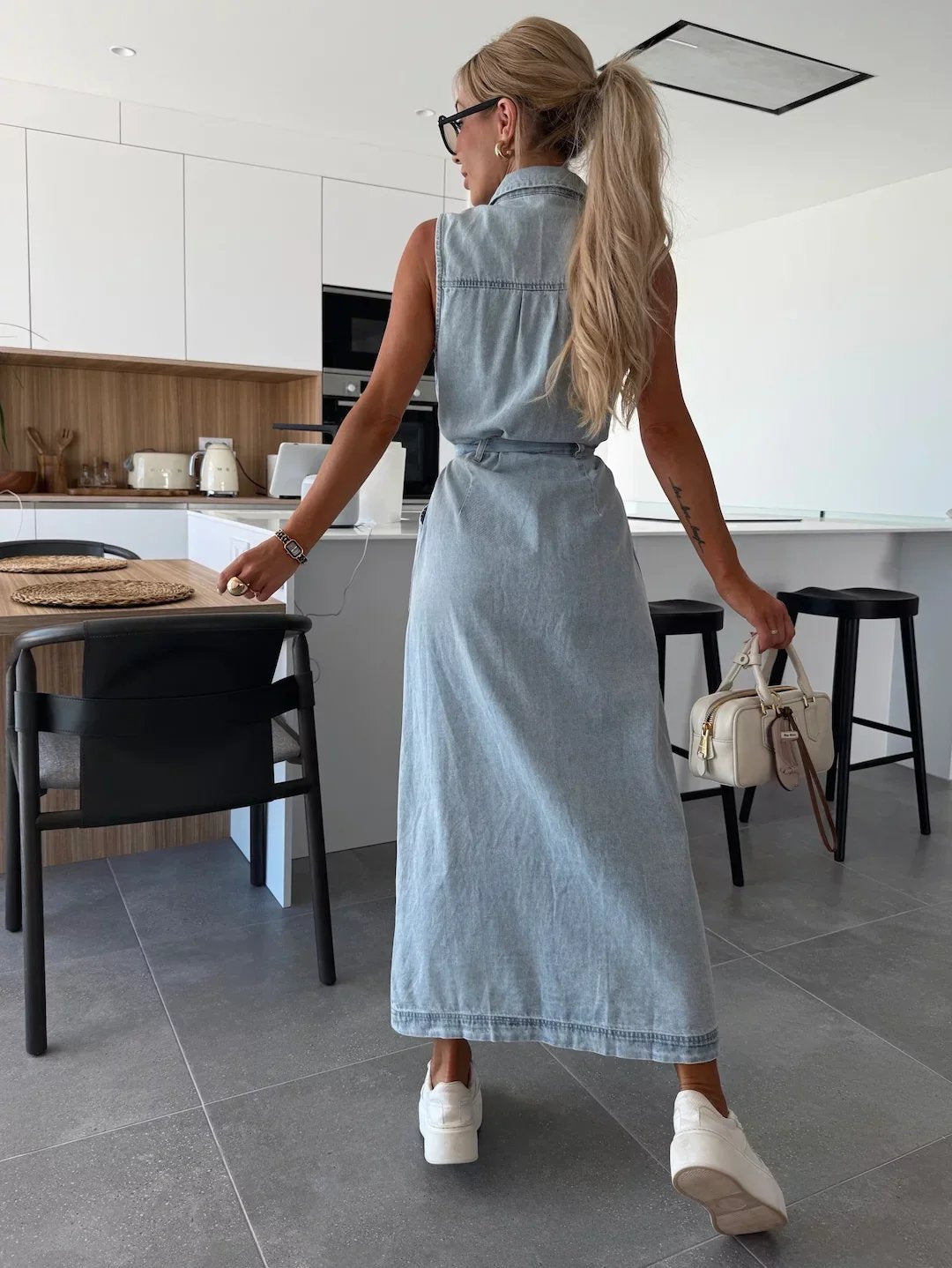 Iris™ | Button-Front Sleeveless Maxi Dress