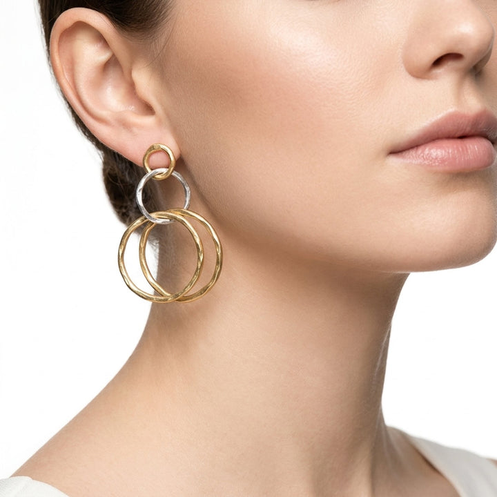 Emersyn™ | Vintage Gold and Silver Hoop Earrings
