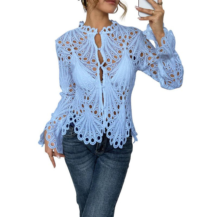 Ruby™ | Hollow Detail Long Sleeve Blouse