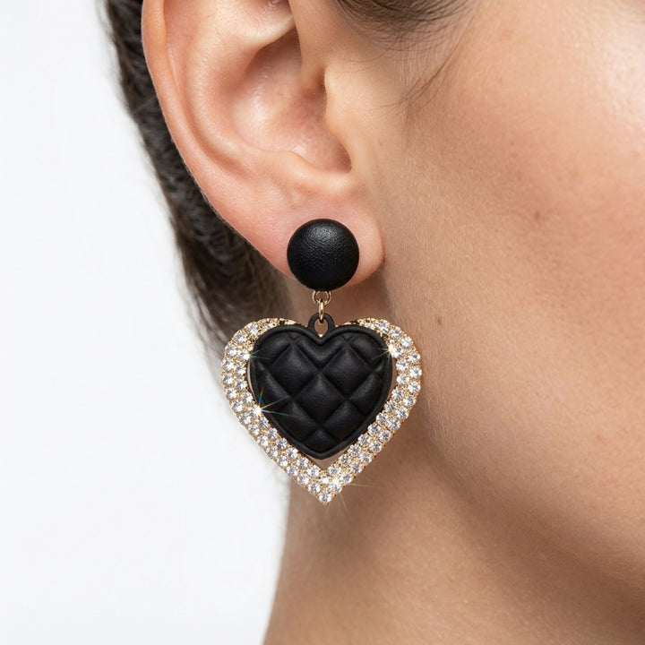 Mya™ | Rhinestone Heart Drop Earrings