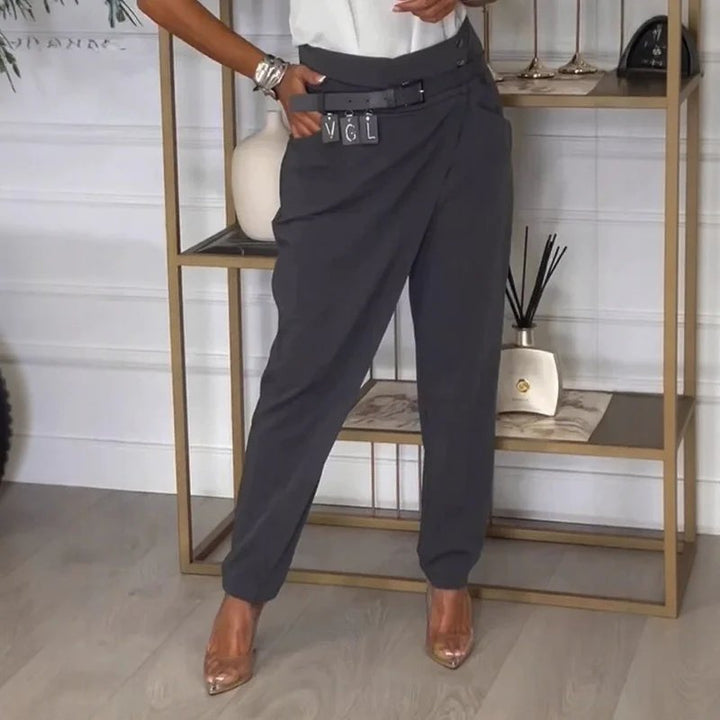 Hailey™ | High Waisted Asymmetric Belt Trousers