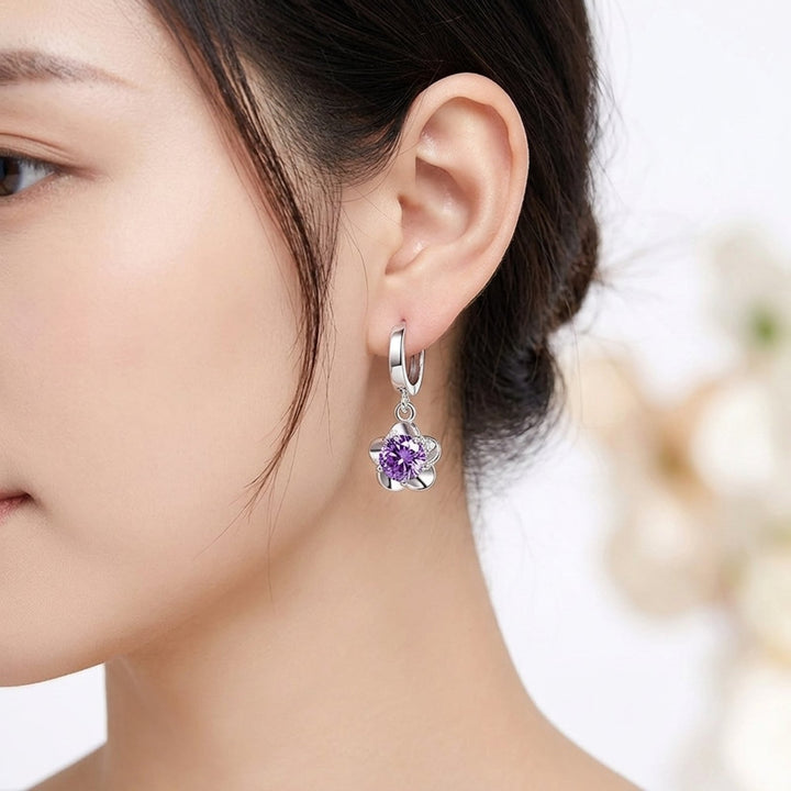 Ophelia™ | Sterling Silver Earrings with Purple Zirconia