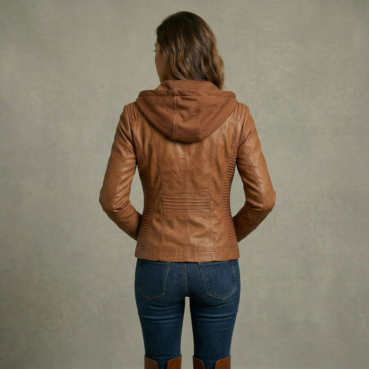 Brielle™ | Vegan Leather Fitted Spring Jacket