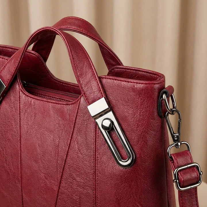 Paisley™ | Pebbled Leather Triple Compartment Tote