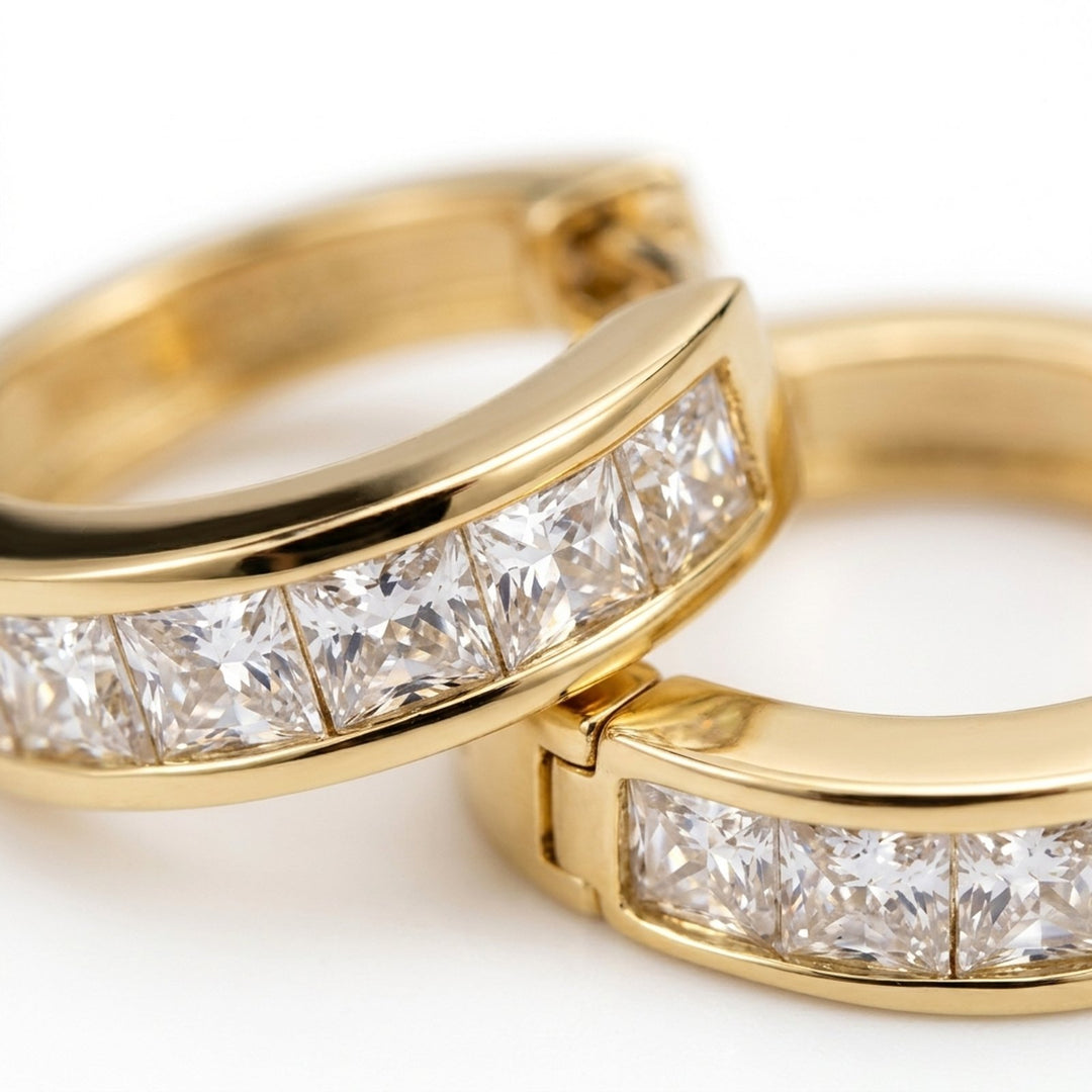 Harley™ | Chic Gold Hoop Earrings with Crystals